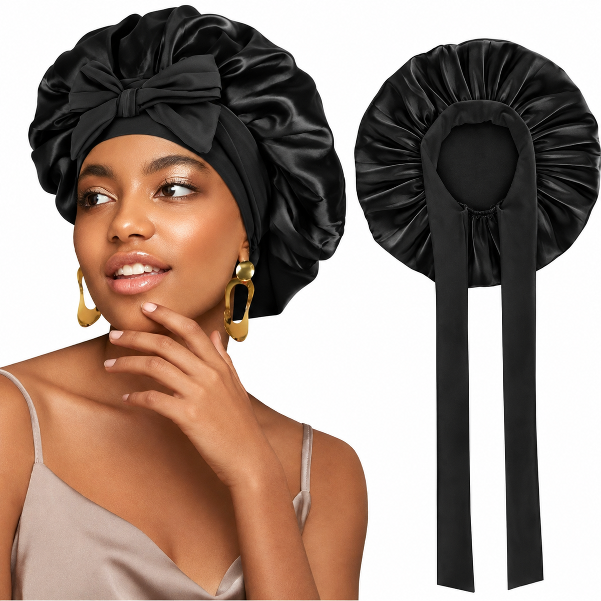 NUVÉA Satin Care — Bonnet de Nuit en Satin