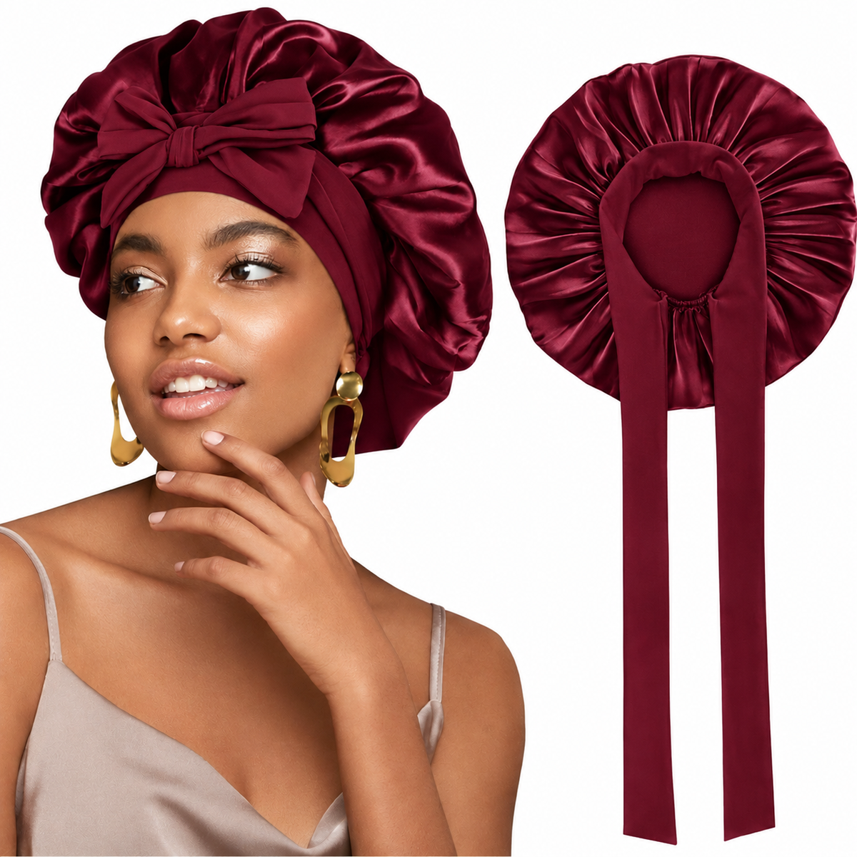 NUVÉA Satin Care — Bonnet de Nuit en Satin